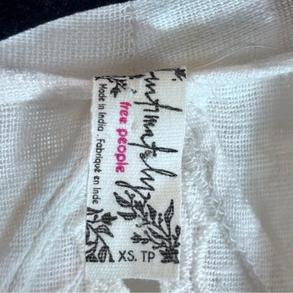 FREE PEOPLE Sz XS Intimately Free Line Eyelet Lace Cotton Open Front Kimono - Picture 5 of 12